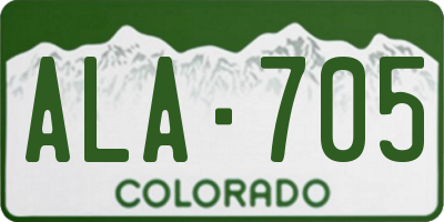 CO license plate ALA705
