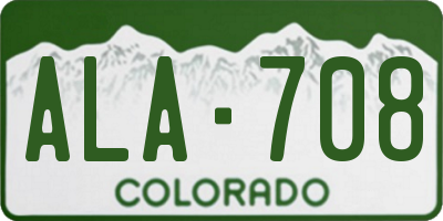 CO license plate ALA708