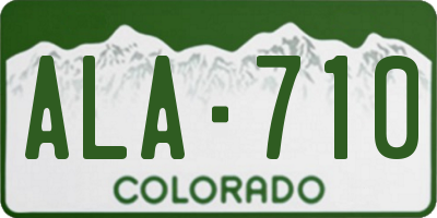 CO license plate ALA710