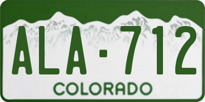 CO license plate ALA712