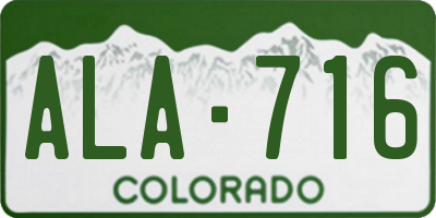 CO license plate ALA716