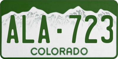 CO license plate ALA723