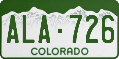 CO license plate ALA726