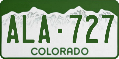 CO license plate ALA727