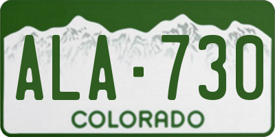 CO license plate ALA730