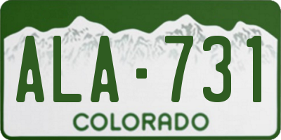 CO license plate ALA731