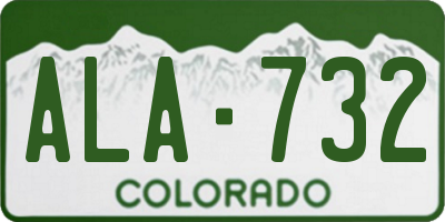 CO license plate ALA732