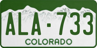 CO license plate ALA733