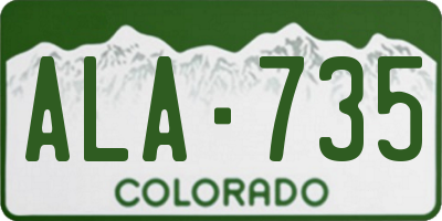 CO license plate ALA735