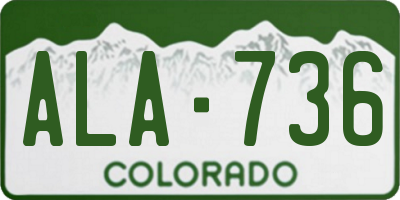CO license plate ALA736