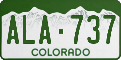 CO license plate ALA737