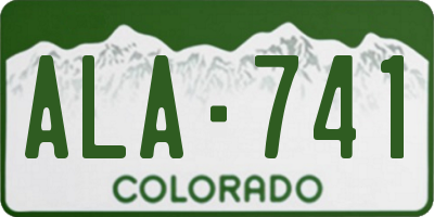CO license plate ALA741