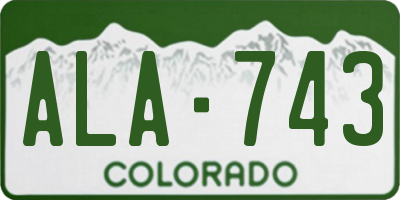 CO license plate ALA743