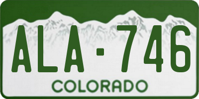 CO license plate ALA746
