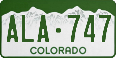 CO license plate ALA747