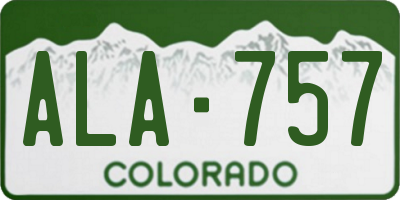 CO license plate ALA757