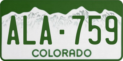 CO license plate ALA759
