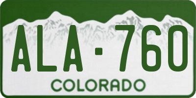 CO license plate ALA760
