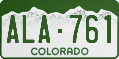 CO license plate ALA761