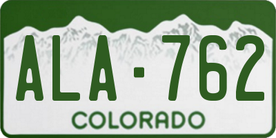 CO license plate ALA762