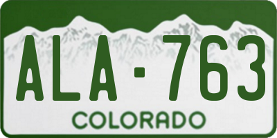 CO license plate ALA763
