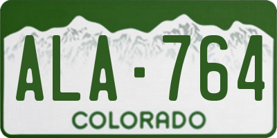 CO license plate ALA764