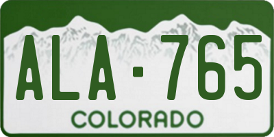 CO license plate ALA765