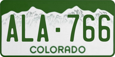 CO license plate ALA766
