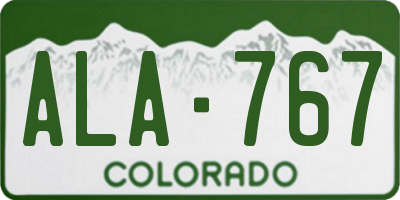 CO license plate ALA767