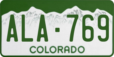 CO license plate ALA769