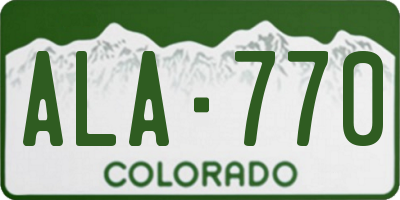 CO license plate ALA770