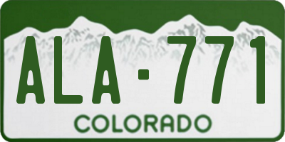 CO license plate ALA771