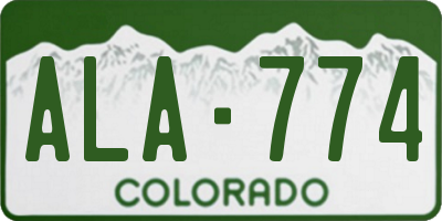 CO license plate ALA774