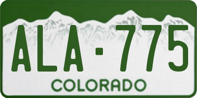 CO license plate ALA775