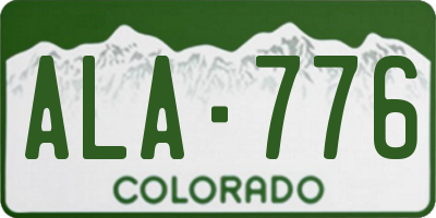 CO license plate ALA776