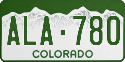 CO license plate ALA780