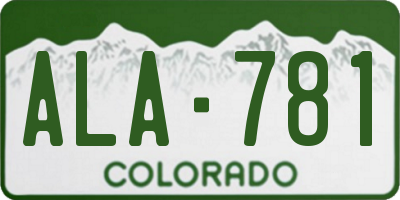 CO license plate ALA781