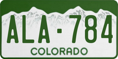 CO license plate ALA784