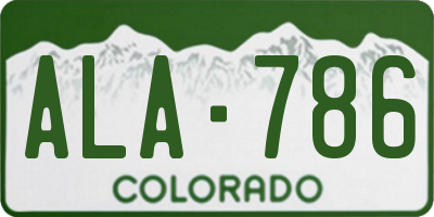 CO license plate ALA786