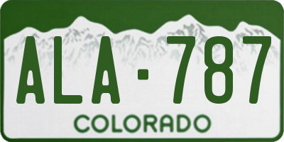 CO license plate ALA787