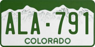 CO license plate ALA791