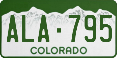 CO license plate ALA795