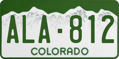 CO license plate ALA812