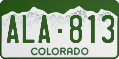 CO license plate ALA813