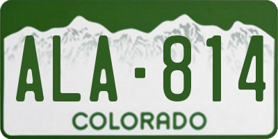 CO license plate ALA814