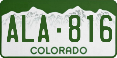 CO license plate ALA816