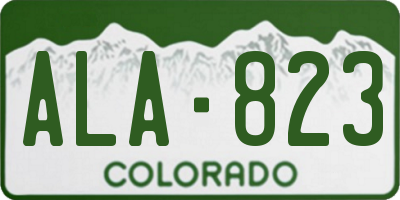 CO license plate ALA823