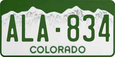CO license plate ALA834