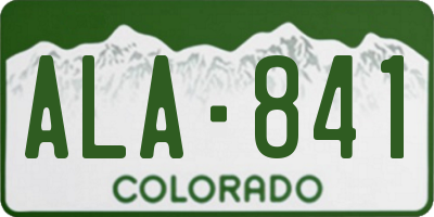 CO license plate ALA841