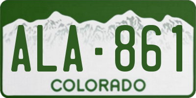 CO license plate ALA861